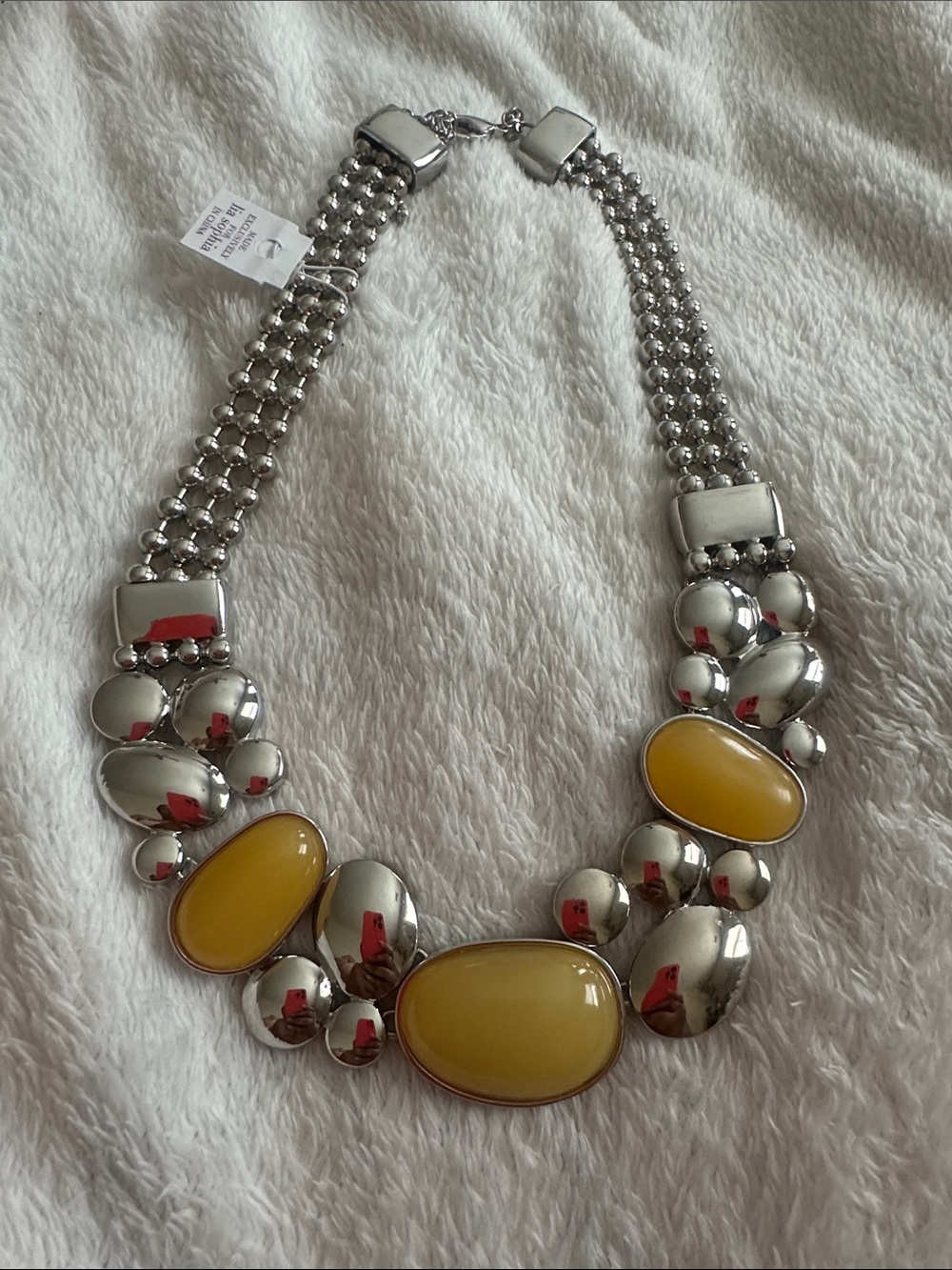 Lia Sophia “Cloud Burst" chunky statement bib necklace